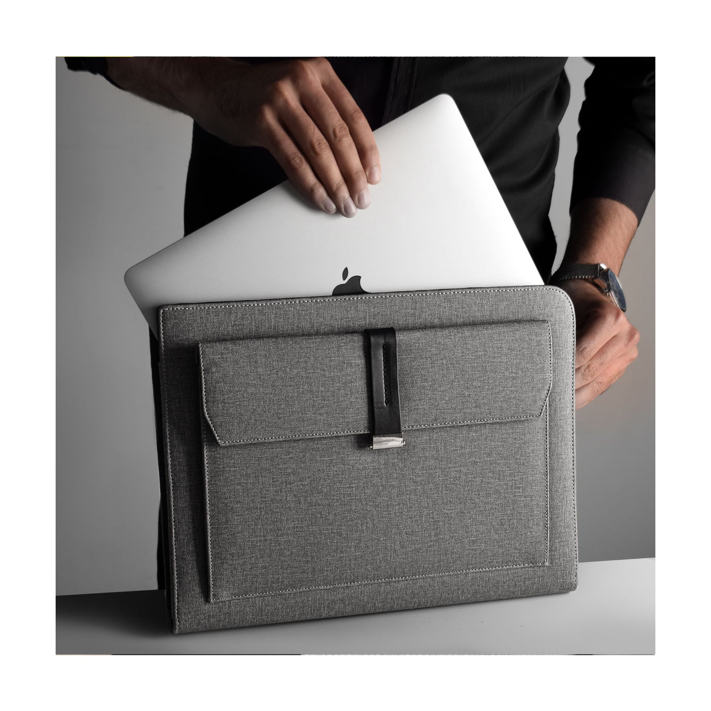 Gray laptop case