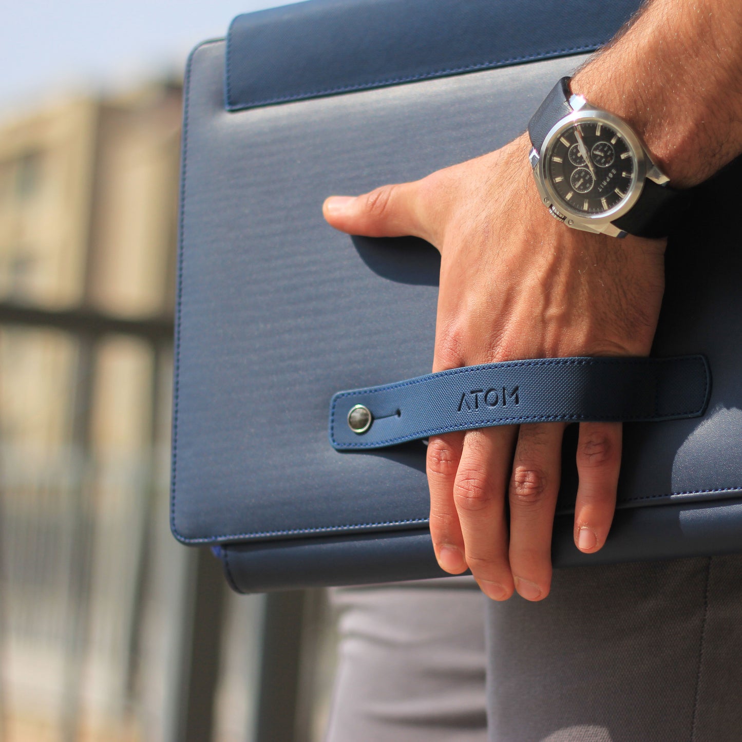 Navy slim laptop case