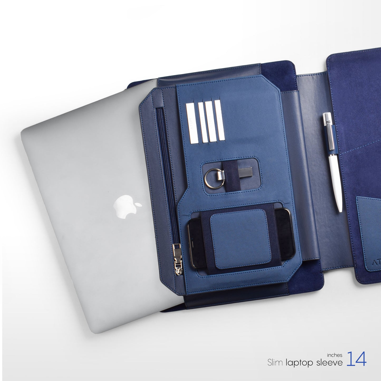 Navy slim laptop case