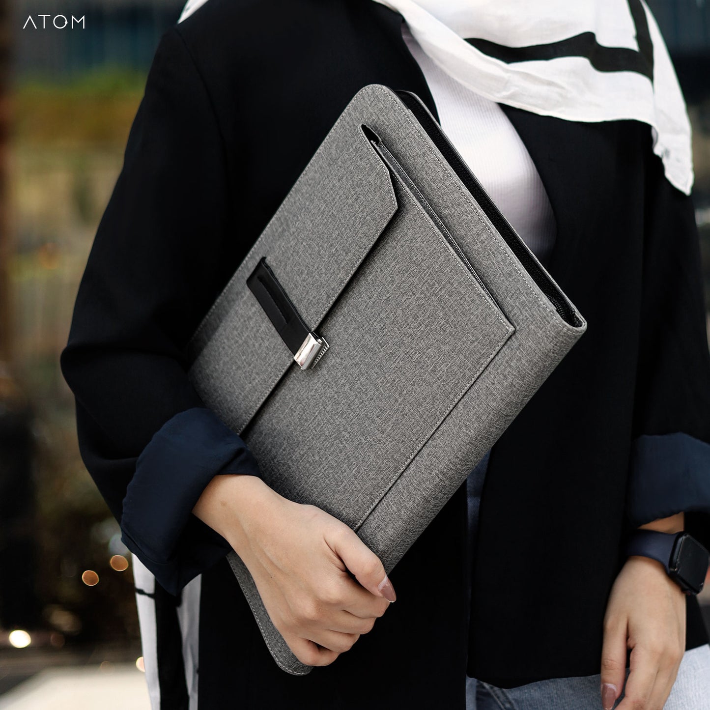 Gray laptop case